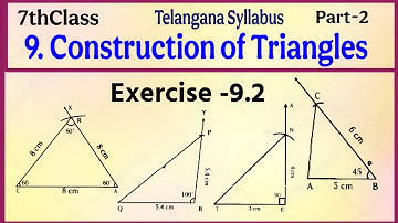 TS, 7thclass, Construction  of Triangles, Exercise -9.2,@mathsworldmakessmartintelugu