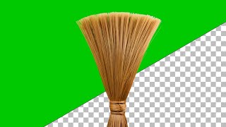 Halloween Witch Broom Rapid Spin Green Screen Aggressive Magic Swirl