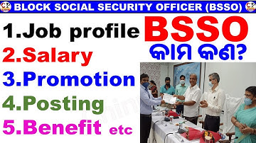 BSSO Job Profile/Salary/Promotion/Posting/Benefit/ All About BSSO/Block Social Security Officer/OSSC