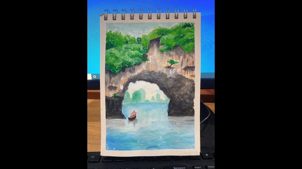 Vẽ Cảnh Vịnh Hạ Long với màu nước Phần 2 - Draw HaLong Bay Part 2 ...