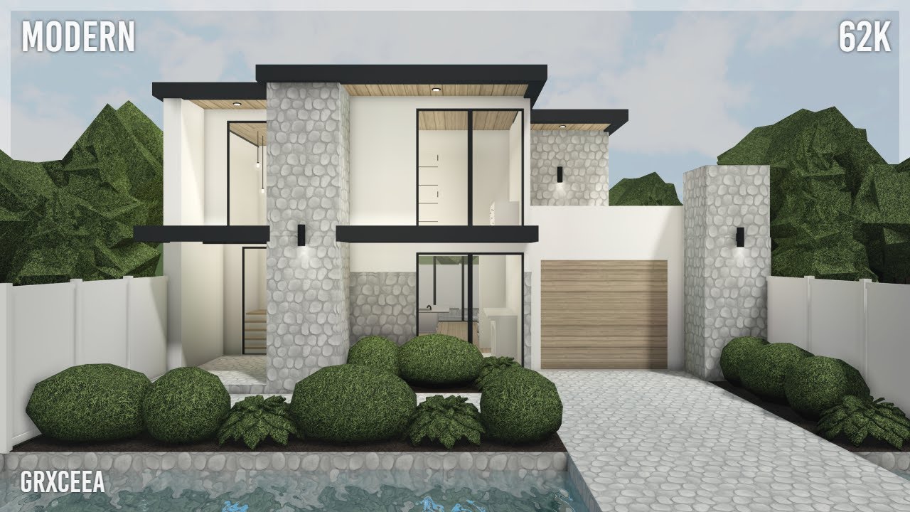 62k Modern House | Bloxburg Speedbuild | Grxceea