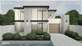 62k Modern House | Bloxburg Speedbuild | Grxceea