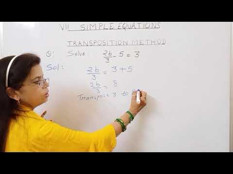 Class 7 maths , Chapter Simple Equations. Transposition Method - YouTube