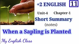 When a Saplings is planted summary in Malayalam| Plus two English| exam | notes