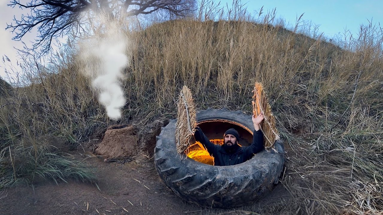 Building a secret dugout under a tractor wheel: survival skills