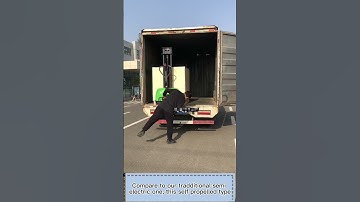 Hyder 1000kgs full electric self loading stacker,see how it works to easy your delivery work