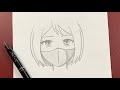 Easy anime drawing | how to anime girl wearing a mask easy step-by-step