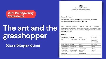 Unit 3 The Ant and the grasshopper Exercise | Reporting Questions Class 10 English Guide