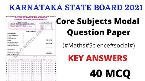 SSLC NEW PATTERN MODAL QUESTIONS PAPER WITH KEY ANSWERS of Core Subjects// ##KARNATAKA STATE BOARD##