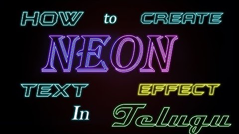 How to create neon text effect using Photoshop  || in Telugu || by TechNowRam