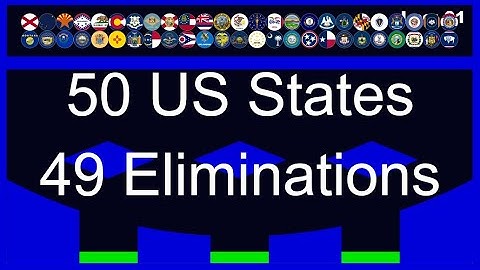 50 US States & 49 Times Eliminations Marble Race in Algodoo
