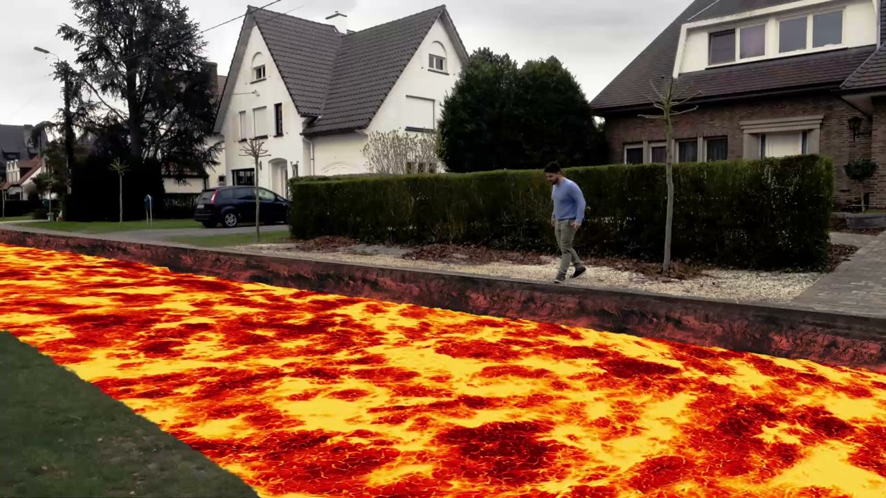 compositing lava in photo