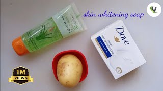 skin whitening Potato Soap making at home .