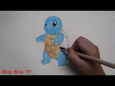 Ảnh Tô Màu Pokemon - Bống Bống TV.Bé Bống vẽ và tô màu pokemon Zenigame