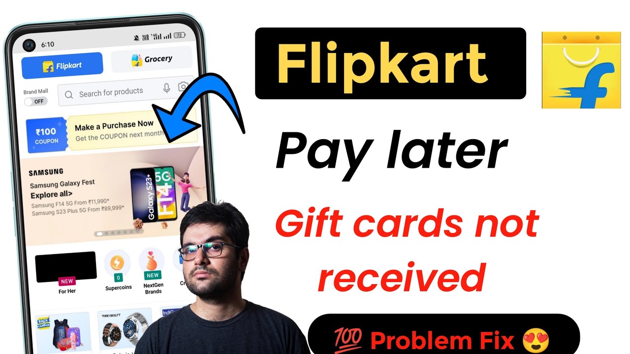 flipkart pay later gift card not received YouTube