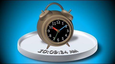 MatsClock 120129 - Analog Clock (Hour Minute and Seconds needles) Alarm Clock in 3D PowerPoint PPT