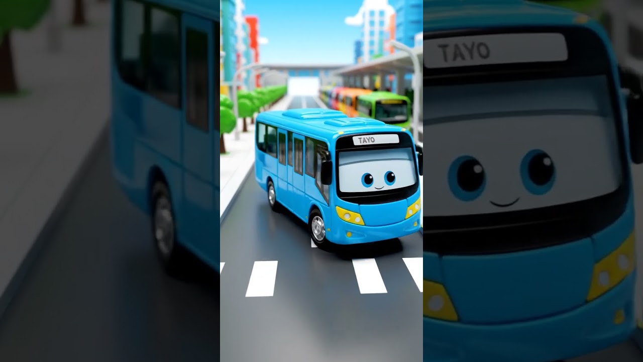 Oddly Satisfying Tayo Bus ASMR  Soft Wheels on the Road & Busy Station Ambience 