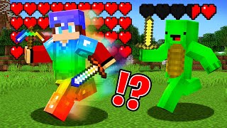 Rainbow Armor Speedrunner vs Hunter in Minecraft - Maizen JJ and Mikey