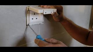 13A Water Proof Socket Connection And Installment In The Bathroom Wall