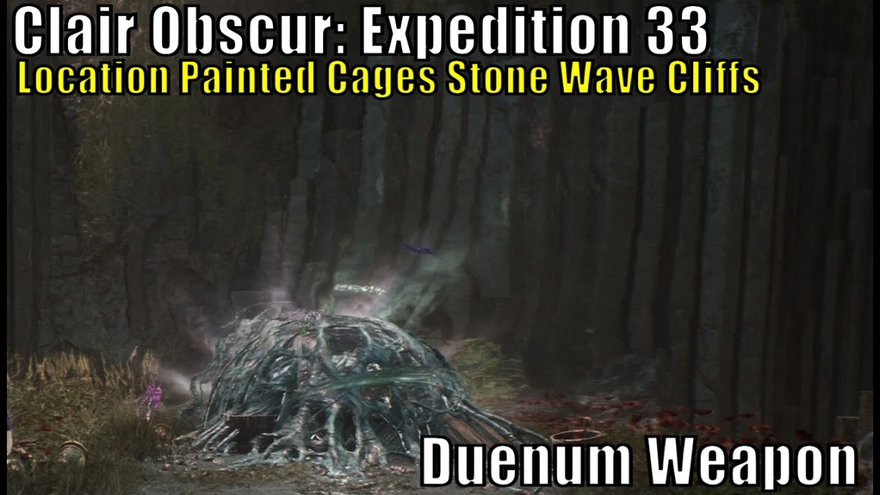 Clair Obscur: Expedition 33,Second Location Painted Cages Stone Wave Cliffs Guide, Duenum Weapon