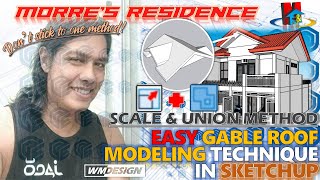 SKETCHUP EASY GABLE ROOF MODELING TECHNIQUE