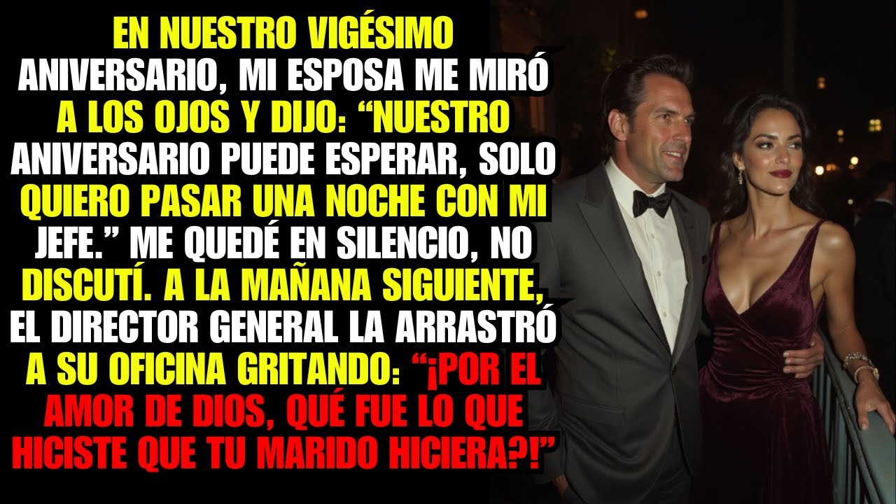 En nuestro vigésimo aniversario, mi esposa me miró a los ojos y dijo: “Nuestro aniversario puede...