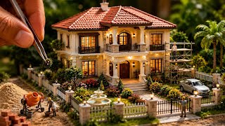 🏡 Miniature Luxury Garden Villa Construction Timelapse | Amazing DIY Tiny House Build