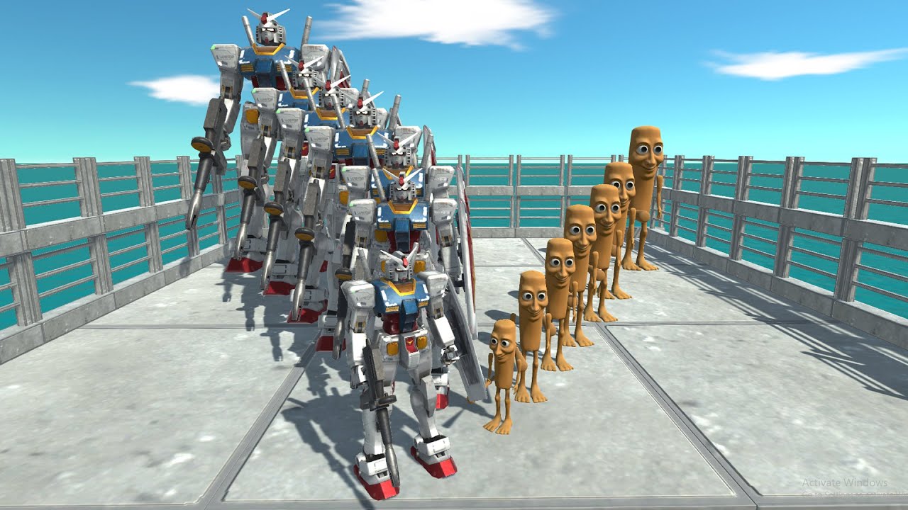 Evolved Gundam Level Up vs Mutant Te Te Sahur Anomali Team | Animal Revolt Battle Simulator