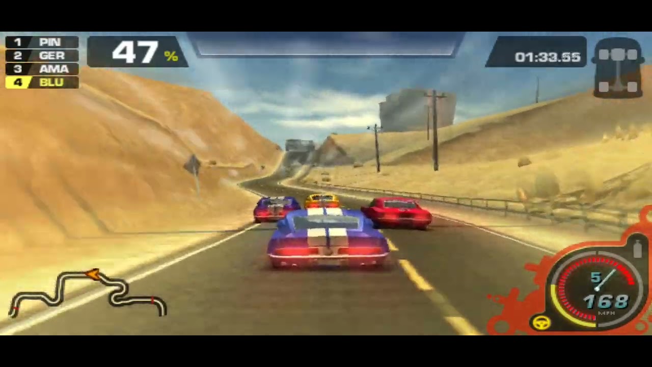 NFS Prostreet PSP - Nevada Highway Event 1 1st Try(PPSSPP HD) - YouTube
