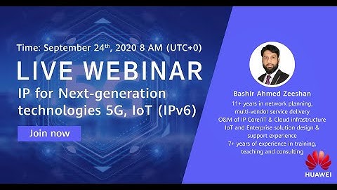 Webinar on IP for Next-generation Technologies 5G, IoT (IPv6)