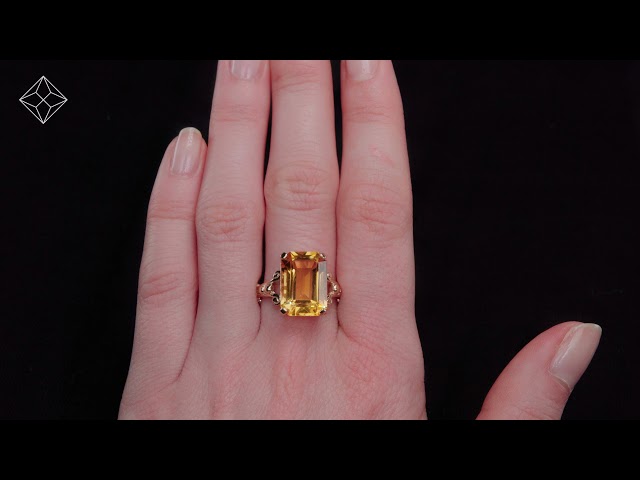 Citrine 14 x 10mm And 9K Gold Ring - A3844 class=