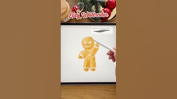 Easy Watercolor: Let’s Draw a Gingerbread Man ✏️ #christmas #procreate #watercolor