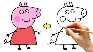 How to Draw Peppa Pig Step by Step Drawing Lesson |  كيفية رسم بيبا بيج بطريقة سهلة