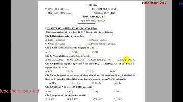Đề thi học kì 1 môn Hóa học lớp 8 năm học 2020 - 2021 | Có đáp án | Đề số 4