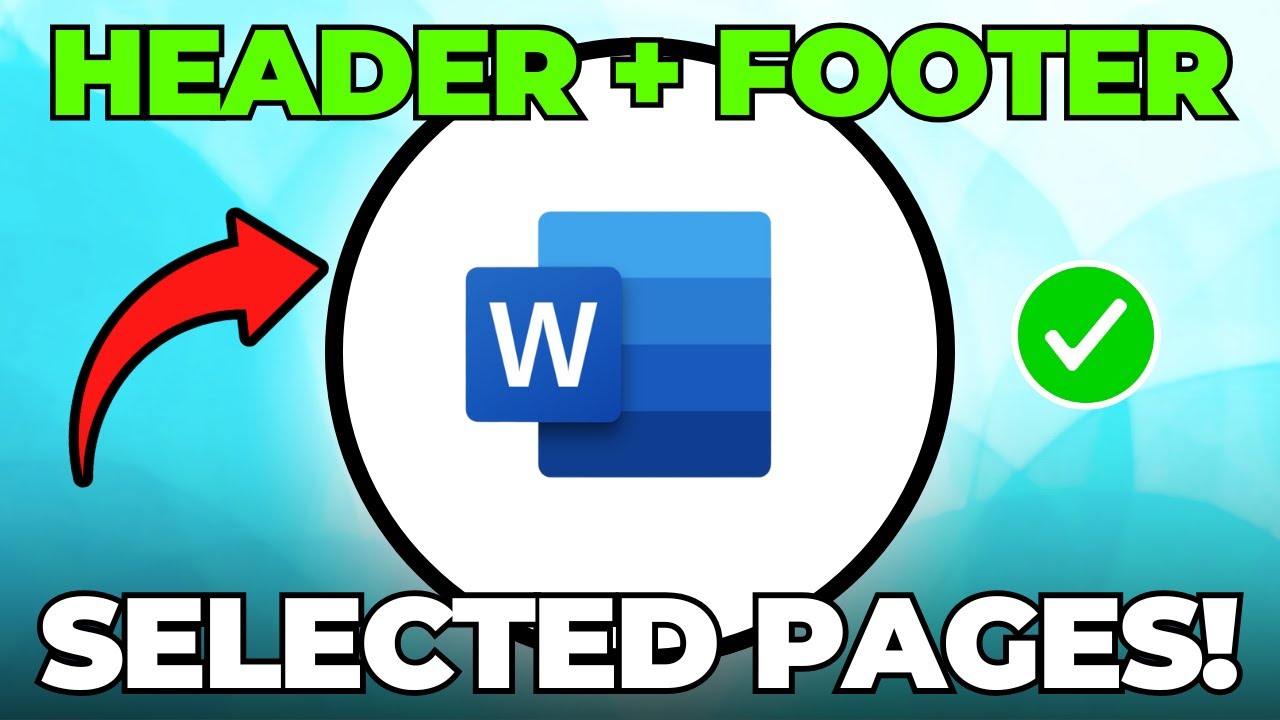 How to Add Header and Footer in Word for Selected Pages - YouTube