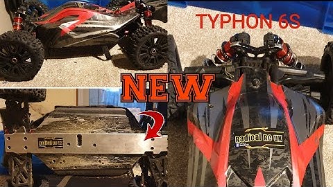 ARRMA TYPHON 6S RADICAL RC UK NEW CHASSIS BRACE FIRST LOOK AND FITTING (shiny upgrade??)