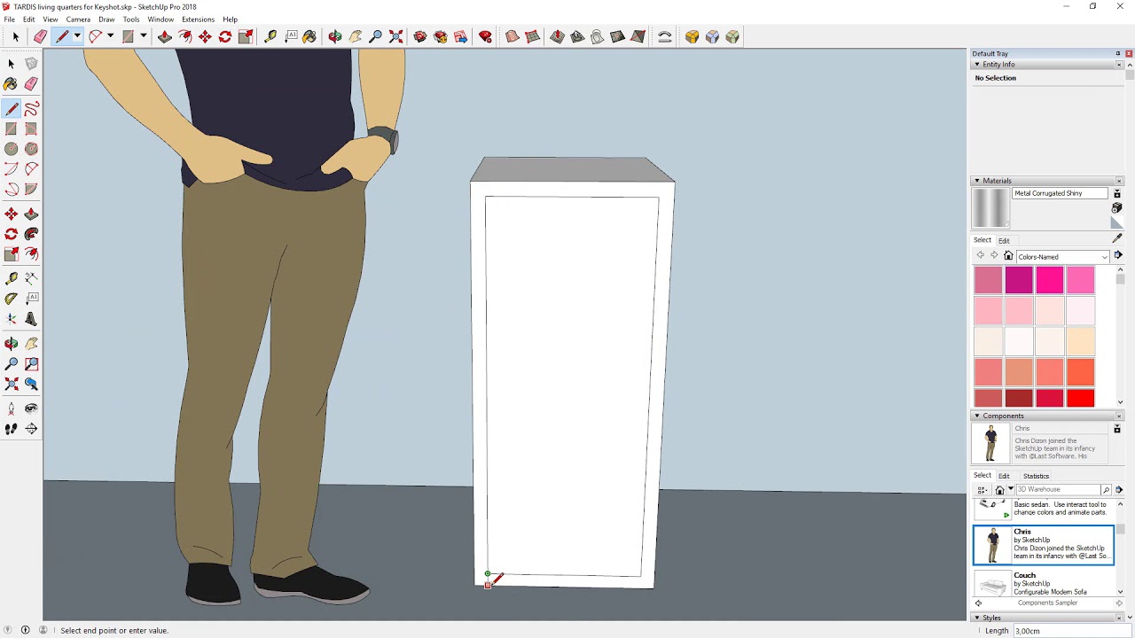 Sketchup: 3D modelling a workbench (Timelapse).