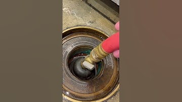 Plumbers bladder for the win . #drain #plumbing #drainproblems #bladder #viralshort #drainage #diy