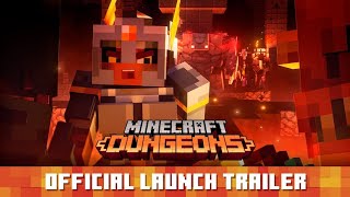 Minecraft dungeons official trailer launch credits Minecraft