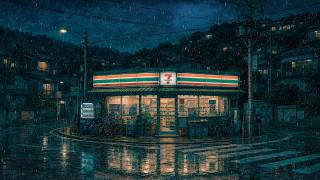 Warm 7-Eleven Lights in the Silent Rain 🌧️ Lofi Music for Sleep & Study screenshot 5