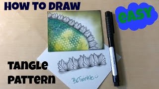How to draw  Betwinkle  Tangle Pattern Lesson 7 - Artzyfartzy