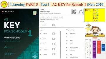 A2 KEY for School 1 - Listening Part 5 - Test 1 (Transcript + Key)