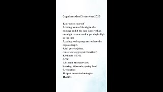 Cognizant GenC Interview Questions | September 10 Experience 4