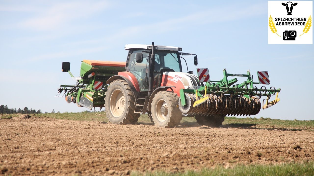 Steyr 6135 Profi & Amazone Cataya 3000 Special | Frühjahr 2021 | Aussaat | Salzachtaler Agrarvideos