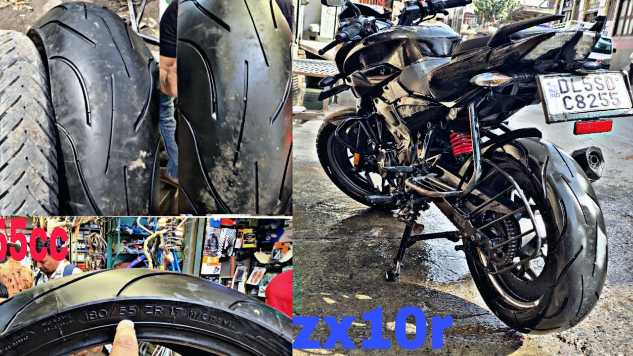 🇮🇳india ki First ns125 ✅️180/55❌️ backtyre upgrade🔘Zx10r tyre feet ns125 #ns200 #trending#bike#like