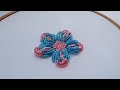 New Design Blue Flower Dimensional Embroidery Stitch Mix Embroidery