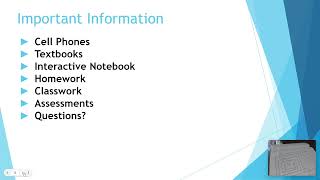 Back to School Night Alg 1A 22-23
