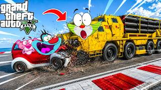 OGGY And PINKA RUNNING FROM JACK THE SAANDH IN FACE TO FACE CHALLENGE (GTA 5 Funny Moments) screenshot 4