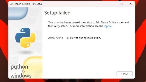 0x80070643 Fatal Error installation Fix Error 100%