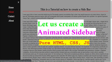 How to create a animated sidebar menu using HTML, CSS & JavaScript?